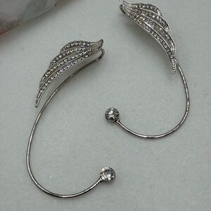 Ear Cuffs Silver Winged Earrings